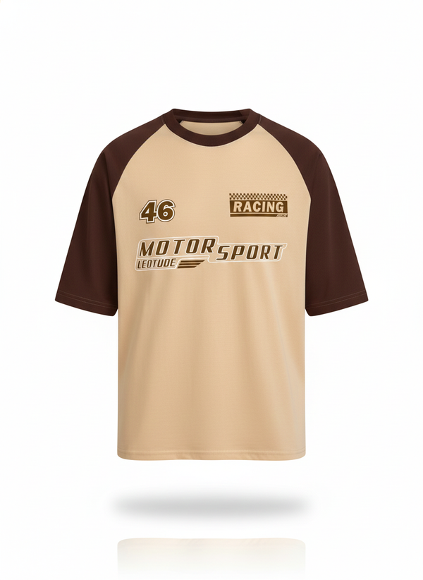 LEOTUDE Oversized Printed T-Shirt for Men - Round Neck Half Sleeve