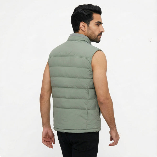 Lightweight Sleeveless Puffer Jacket for Men (Green)